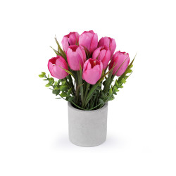Artificial tulips in a flower pot - Pink (1 Piece)