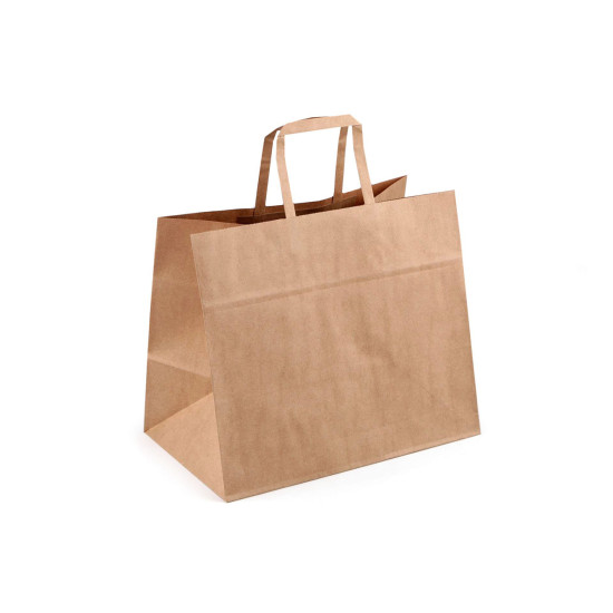 Torebka papierowa z szerokim dnem 32x27 cm - Naturalny brąz (25 Sztuki) Torebka papierowa z szerokim dnem 32x27 cm - Naturalny brąz (25 Sztuki)