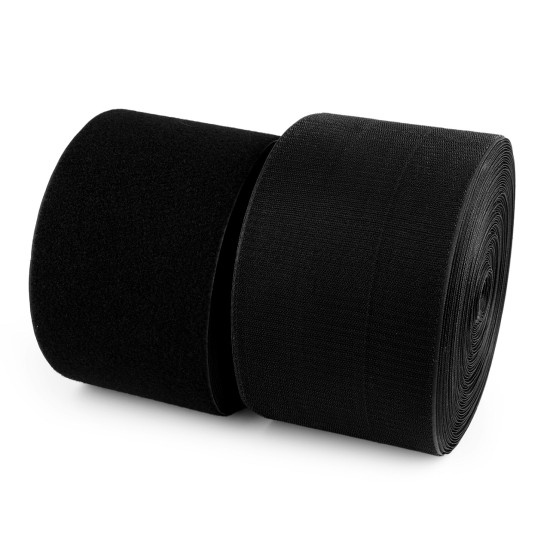 Taśma rzep komplet (haczyk+pętelka) szerokość 15 cm pes - Czarny (1 Metr) Taśma rzep komplet (haczyk+pętelka) szerokość 15 cm pes - Czarny (1 Metr)