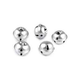 Jingle bells ø24 mm, 30 mm - Silver (10 Pieces)