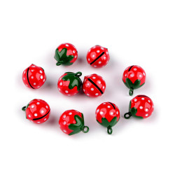 Jingle bells ø17 mm, strawberry - Red (2 Pieces)
