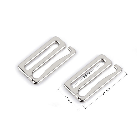 Hook for swimwear and underwear, width 28 mm - Nickel (100 Pieces) Hook for swimwear and underwear, width 28 mm - Nickel (100 Pieces)