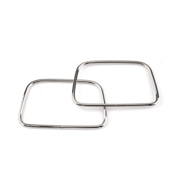 Manici per borsa in metallo, dimensioni: 7 x 11 cm - Nichel (10 Pezzi)