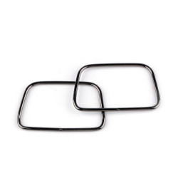 Manici per borsa in metallo, dimensioni: 7 x 11 cm - Nichel nero (10 Pezzi)