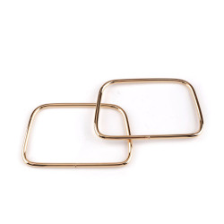 Manici per borsa in metallo, dimensioni: 7 x 11 cm - Oro rosa (10 Pezzi)