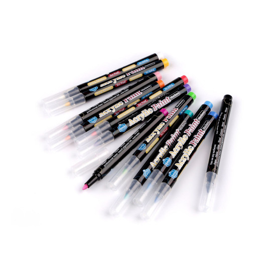Kreatives acrylmarker-set, 12 stk., 2 mm - Mix (3 Sets) Kreatives acrylmarker-set, 12 stk., 2 mm - Mix (3 Sets)