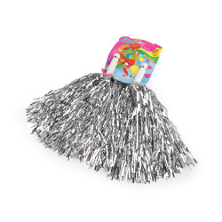 Cheerleading pompom 2 pcs - Silver (1 Set)