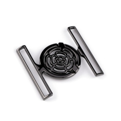 Metal fastening / buckle, pulling hole 50 mm - Black nickel (1 Pair)