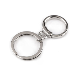 Anneau de porte-clés avec mousqueton - Nickel (1 Pièce)