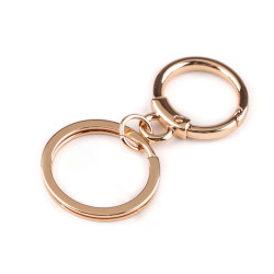 Anneau de porte-clés avec mousqueton - Or rose (1 Pièce)