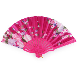 Alkalmi legyező virág mintás - Pink (1 Darab)