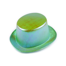 Carnival hat / metallic top hat - Lig.pastel green (1 Piece)