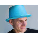 Carnival hat / metallic top hat - Blue azure (1 Piece) Carnival hat / metallic top hat - Blue azure (1 Piece)
