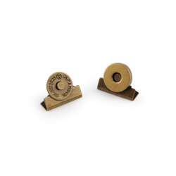 Magnetic closure ø15 mm - Vintage brass (10 Pieces)