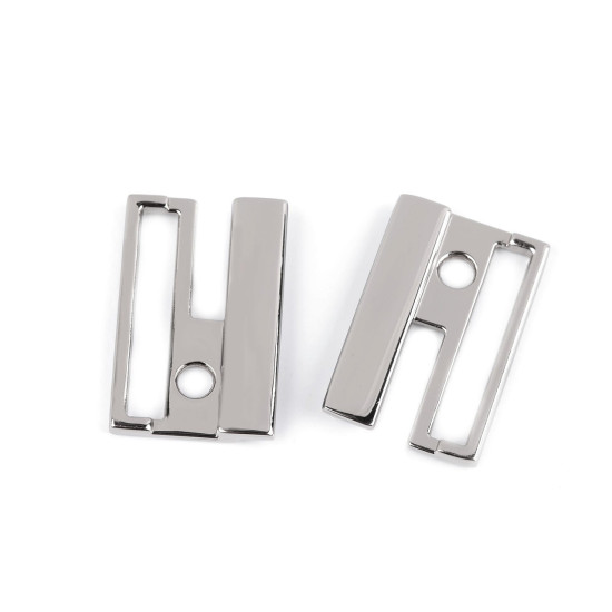 Metal safety clasp, width 25 mm - Nickel (10 Pairs) Metal safety clasp, width 25 mm - Nickel (10 Pairs)