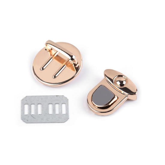 Handbag lock / fastener set 30x34 mm - Pink gold (1 Set) Handbag lock / fastener set 30x34 mm - Pink gold (1 Set)