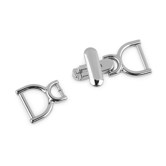 Zapięcie ozdobne otwór do przewlekania 18 mm - Nikiel (15 Pary) Zapięcie ozdobne otwór do przewlekania 18 mm - Nikiel (15 Pary)
