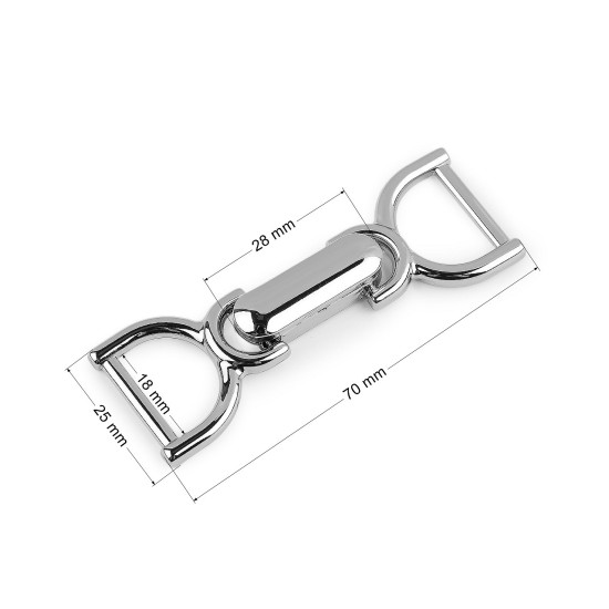 Zapięcie ozdobne otwór do przewlekania 18 mm - Nikiel (15 Pary) Zapięcie ozdobne otwór do przewlekania 18 mm - Nikiel (15 Pary)