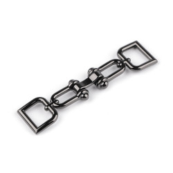 Decorative fastening, fits 15 mm strap - Black nickel (1 Pair)