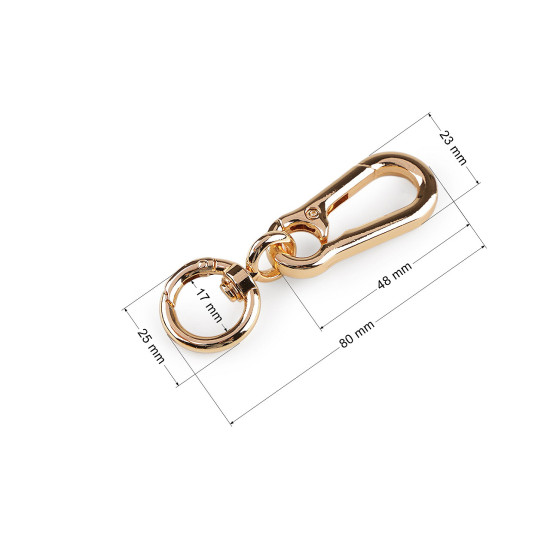 Karabińczyk metalowy obrotowy z okrągłym karabińczykiem otwór do przewlekania 17 mm - Różowozłota (1 Sztuka) Karabińczyk metalowy obrotowy z okrągłym karabińczykiem otwór do przewlekania 17 mm - Różowozłota (1 Sztuka)