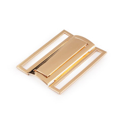 Metal buckle for coats, jackets, fits 48 mm straps - Gold (1 Pair)