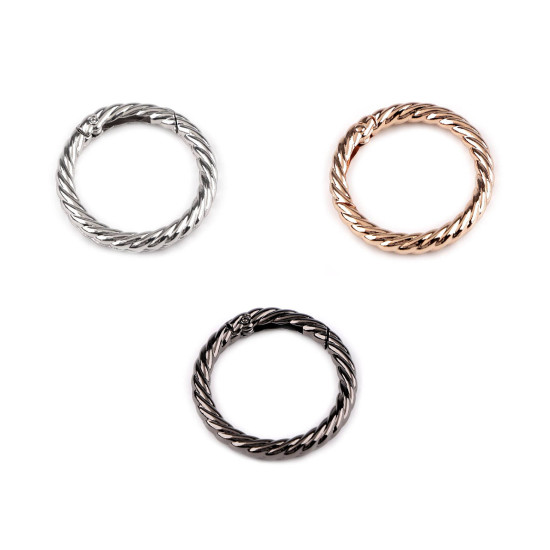 Carabină decorativă rotundă ø32 mm - Nichel (30 Bucăți)