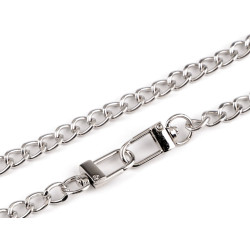 Łańcuszek do torebki z karabińczykiem długość 125 cm, szerokość 8 mm - Nikiel (1 Sztuka)
