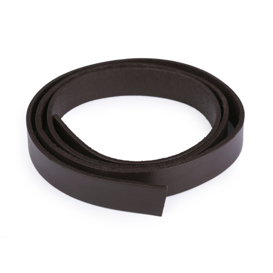 Leather strap / bag handle - unfinished product, width 20 mm - Brown (3 Pieces) Leather strap / bag handle - unfinished product, width 20 mm - Brown (3 Pieces)