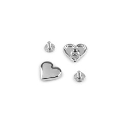 Nit kaletniczy skręcany 15x14 mm serce - Nikiel (100 Pary)