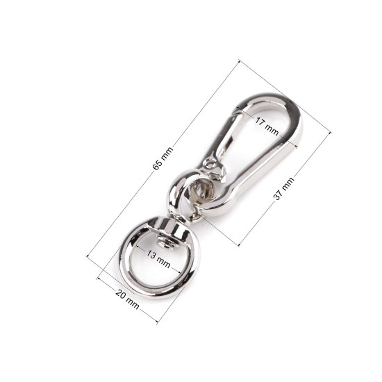 Karabińczyk metalowy z krętlikiem, otwór do przewlekania 13 mm - Różowozłota (20 Sztuki) Karabińczyk metalowy z krętlikiem, otwór do przewlekania 13 mm - Różowozłota (20 Sztuki)