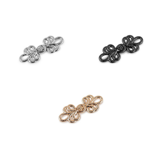 Decorative filigree fastening - Nickel (1 Pair)