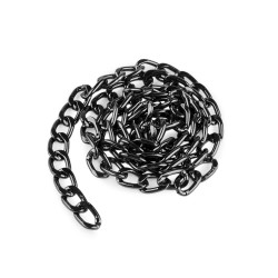 Łańcuszek płaski, lekki szerokość 13 mm, metraż - Czarny nikiel (1 Metr)