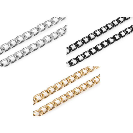 Łańcuszek płaski, lekki szerokość 13 mm, metraż - Nikiel (10 Metry) Łańcuszek płaski, lekki szerokość 13 mm, metraż - Nikiel (10 Metry)