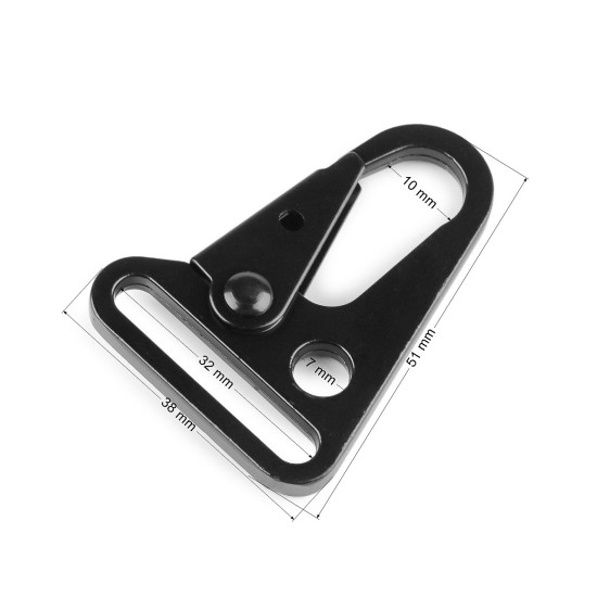 Karabińczyk metalowy otwór do przewlekania 32 mm - Czarny lakier (1 Sztuka) Karabińczyk metalowy otwór do przewlekania 32 mm - Czarny lakier (1 Sztuka)