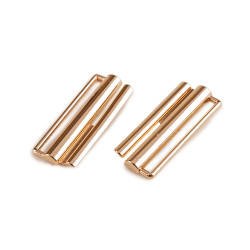 Metal buckle for coats, jackets, fits 38 mm - Pink gold (1 Pair)