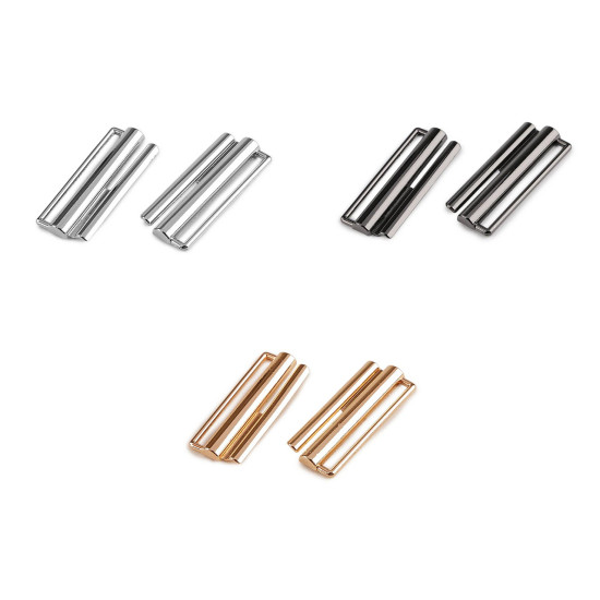 Klamra metalowa otwór do przewlekania 38 mm - Czarny nikiel (10 Pary) Klamra metalowa otwór do przewlekania 38 mm - Czarny nikiel (10 Pary)