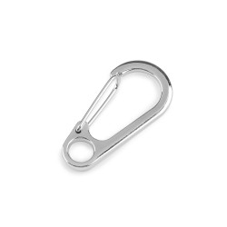 Metal carabiner, fits 8 mm straps - Nickel (1 Piece)