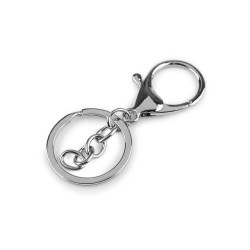 Carabiner with ring and key chain - Nickel (1 Piece)