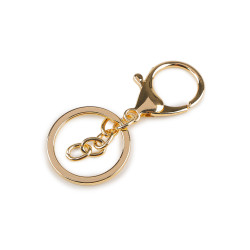 Carabiner with ring and key chain - Gold (1 Piece)