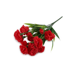 Artificial bouquet of mini carnations - Red (1 Piece)