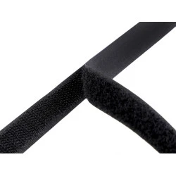 Hook and loop fastener, width 16 mm - Black (25 Meters) Hook and loop fastener, width 16 mm - Black (25 Meters)